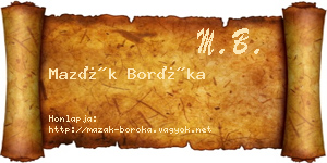 Mazák Boróka névjegykártya